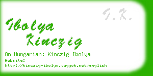 ibolya kinczig business card